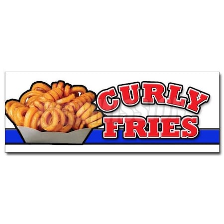Signmission 12in CURLY FRIES DECAL sticker potato fries burgers restaurant fried ketchup, D-12 Curly Fries D-12 Curly Fries